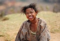 Portrait of an unidentified smiling woman in Madagascar. Antananarivo.