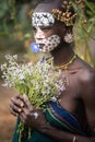 Portrait of unidentified Surmi woman