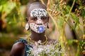 Portrait of unidentified Surmi woman Royalty Free Stock Photo