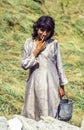 Portrait of unknown farmer woman Royalty Free Stock Photo