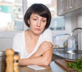 Portrait of upset brunette woman Royalty Free Stock Photo