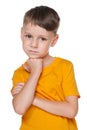 Portrait of an upset little boy Royalty Free Stock Photo