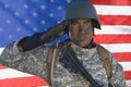 Portrait Of US Army Soldier Saluting Royalty Free Stock Photo