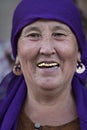 Uzbek woman smiling, Samarkand, Uzbekistan