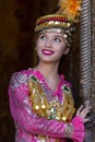 Uzbek woman in national costumes, in Khiva, Uzbekistan