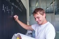 Portrait of a very happy young, male college student Royalty Free Stock Photo