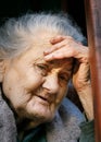 Portrait of a very old wrinkled woman Royalty Free Stock Photo