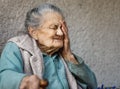 Portrait of a very old wrinkled woman Royalty Free Stock Photo