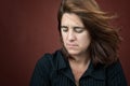Portrait of a very sad and lonely hispanic woman Royalty Free Stock Photo