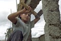 Portrait very young latino construction worker