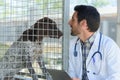 portrait veterinary assistant with dog