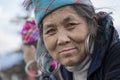 Portrait vietnamese woman on the street market in mountain village Sapa, North Vietnam