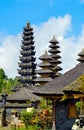 Portrait View Of Balinese Ethnic Meru Tower Buildings High Roof At Besakih Temple