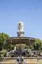 Portrait view of Fountain at La Rotonde in Aix-en-Provence Royalty Free Stock Photo