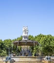 Portrait view of Fountain at La Rotonde in Aix-en-Provence Royalty Free Stock Photo