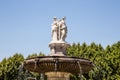 Portrait view of Fountain at La Rotonde in Aix-en-Provence Royalty Free Stock Photo