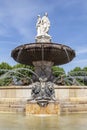 Portrait view of Fountain at La Rotonde in Aix-en-Provence Royalty Free Stock Photo