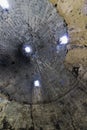 Interior roof structure and vents of a Beehive Brick Kiln at the former site of the Porth Wen Brickworks, Anglesey, North Wales