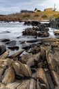 A portrait view long exposure of the rock formations along the coastline in Penneshaw Kangaroo Island South Australia on May 12th