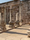 Portrait of the ruins of Capernaum synagogue in Israel Royalty Free Stock Photo