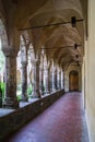 Portrait view of the twelfth century Cloister of Saint Francis in Sorrento, Italy