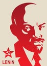 Portrait of Vladimir Lenin and lettering Power to the people. Po