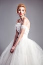 Portrait in vogue style of fashion beautiful bride in wedding dr Royalty Free Stock Photo