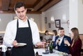 Waiter dissatisfied with small tip