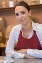 Portrait waitress in cafe Royalty Free Stock Photo