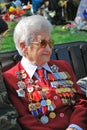 Portrait of a war veteran woman.