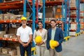Portrait of warehouse managers and worker standing together Royalty Free Stock Photo