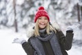 Warmly dressed woman in winter time Royalty Free Stock Photo