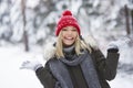 Warmly dressed woman in winter time