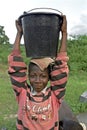 Portrait of water carrying Ghanaian boy, Ghana Royalty Free Stock Photo