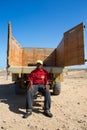 Portrait Wayuu man sitting behind his truck