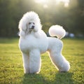 Portrait of White Big Royal Poodle Dog Royalty Free Stock Photo