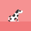 Portrait of a white dog with black patches vector or color illustration Royalty Free Stock Photo