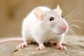 Portrait of a white domestic rat