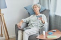 Senior Woman Napping at Home Royalty Free Stock Photo