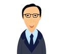 Portrait of white man in glasses and suite. Royalty Free Stock Photo