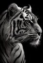 portrait white tiger on black background Royalty Free Stock Photo