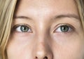 Portrait of white woman closeup on eyes Royalty Free Stock Photo