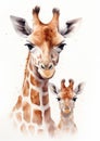 Portrait wild giraffe mammal tall animal wildlife art africa safari nature Royalty Free Stock Photo