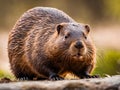 Portrait of a wild nutria Royalty Free Stock Photo