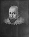 Portrait of William Shakespeare, an English poet, playwright, and actor, widely regarded as the greatest writer in the English Royalty Free Stock Photo