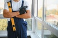 portrait of a window installation worker Royalty Free Stock Photo
