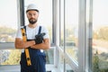portrait of a window installation worker Royalty Free Stock Photo