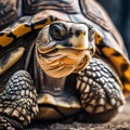 A portrait of a wise and ancient tortoise, its wrinkled shell telling stories of time2