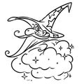 Portrait wizard magic character fairy tale illustration cartoon contour