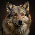 portrait of a wolf on a black background Royalty Free Stock Photo